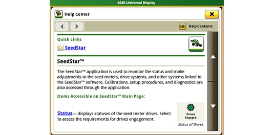 Captura de tela da Ajuda na Tela integrada do CommandARM
