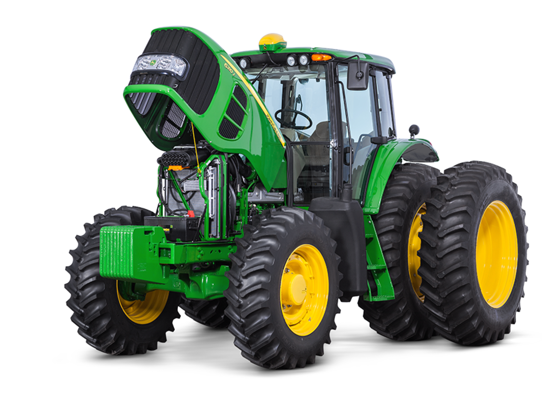 Trator com bateria John Deere.