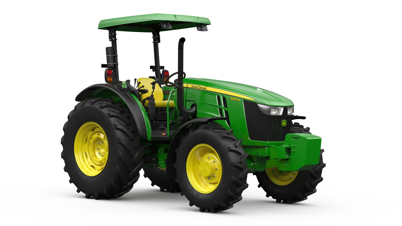 Trator 5085M no fundo branco.
