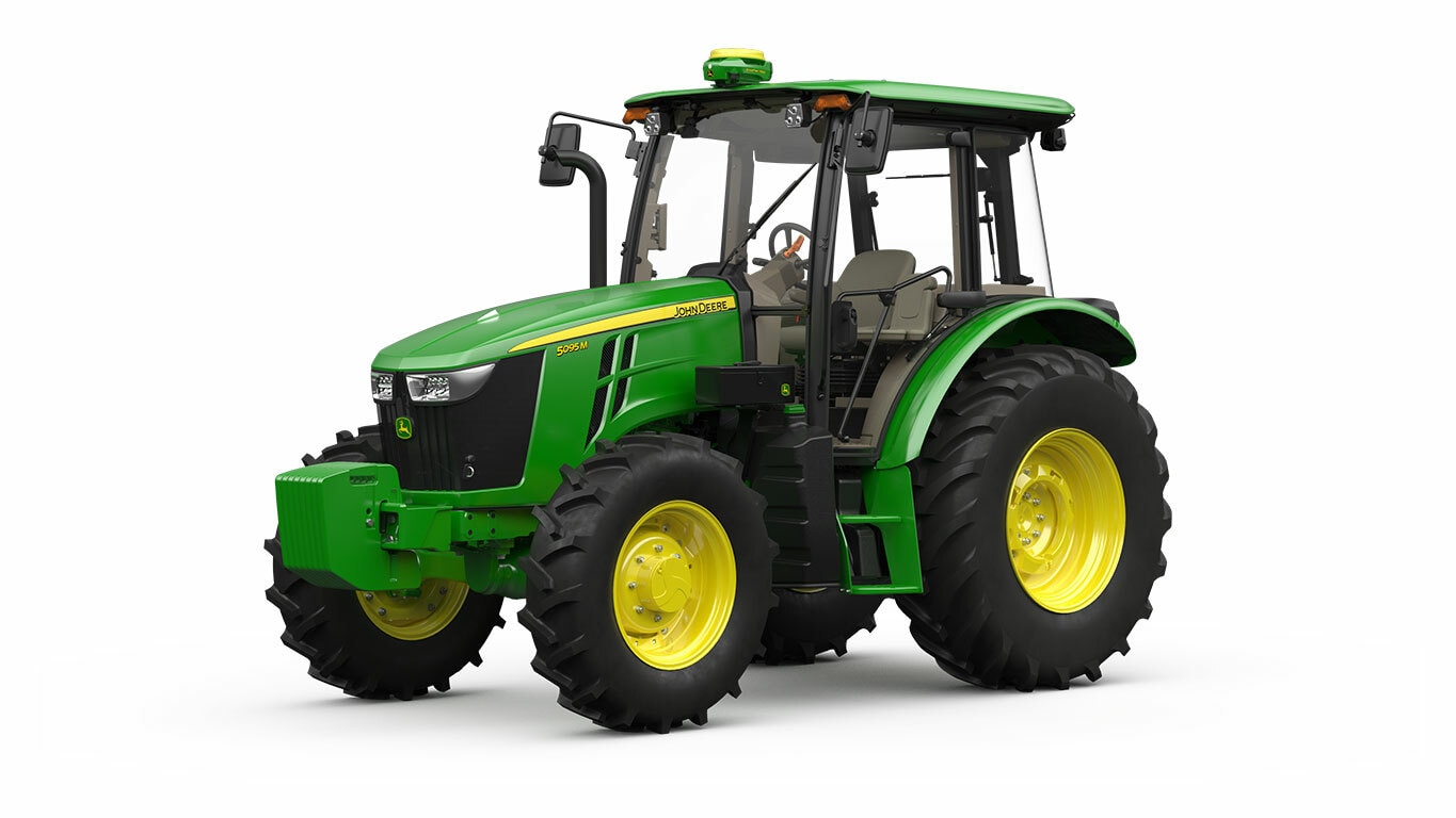 Trator 5095M no fundo branco.