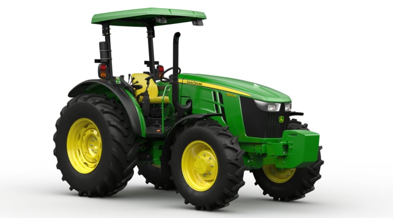 Trator 5105M OOS no fundo branco.