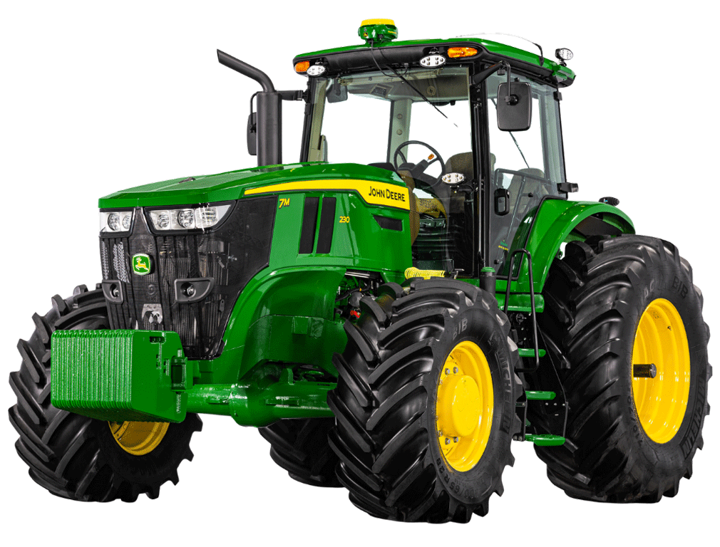 Trator 7M230 no fundo branco