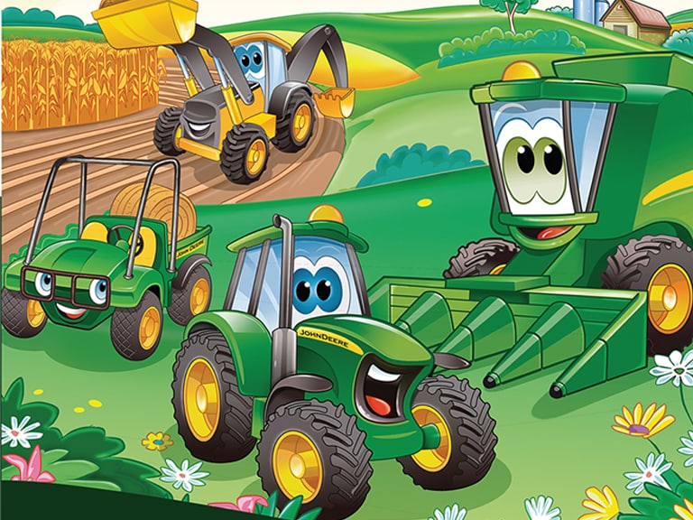 Desenhos animados de tractor para colorir livro